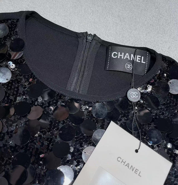 Ensemble Chanel en coton et polyester noir