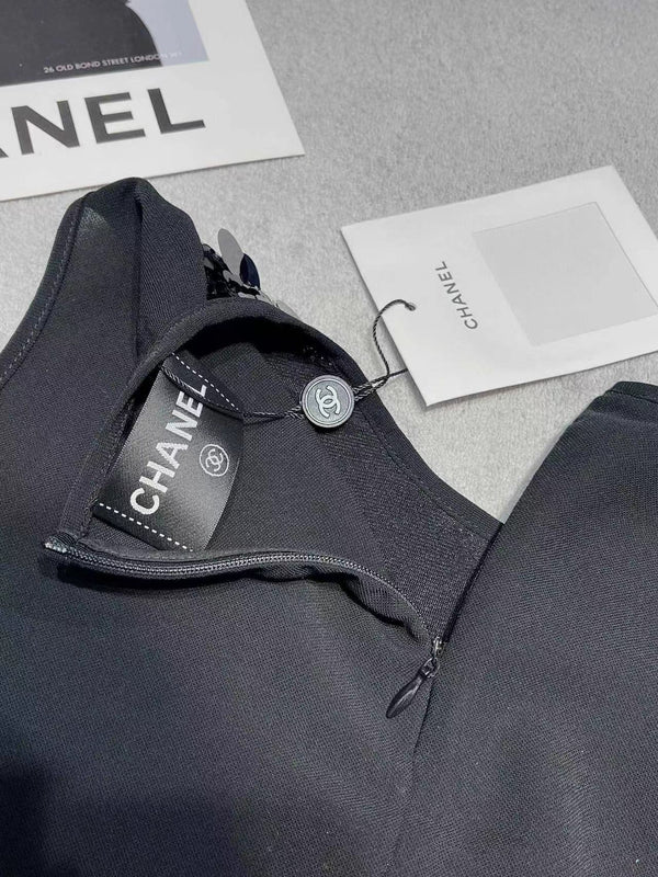 Ensemble Chanel en coton et polyester noir