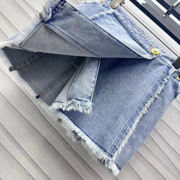 Balmain Skirt Blue Cotton Polyester