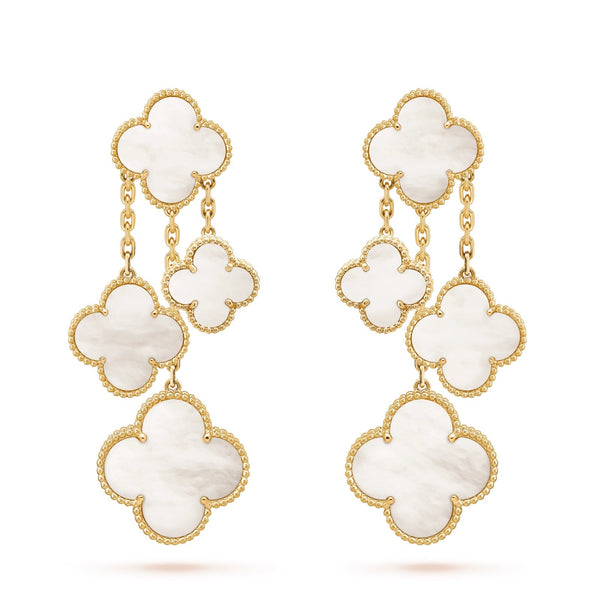 ECLOVER MOP 4 MOTIFS GOLD EARRINGS