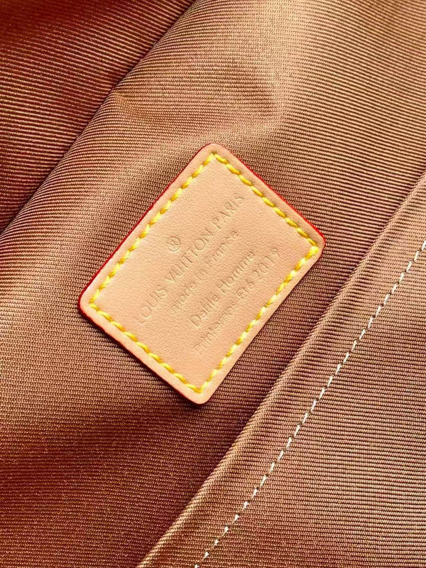 LV Monogram Backpack Brown Gold Leather