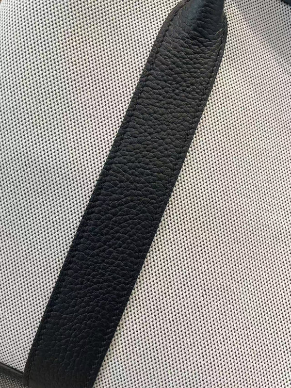 HM GARDEN PARTY 36 WHITE BLACK CANVAS CALFSKIN