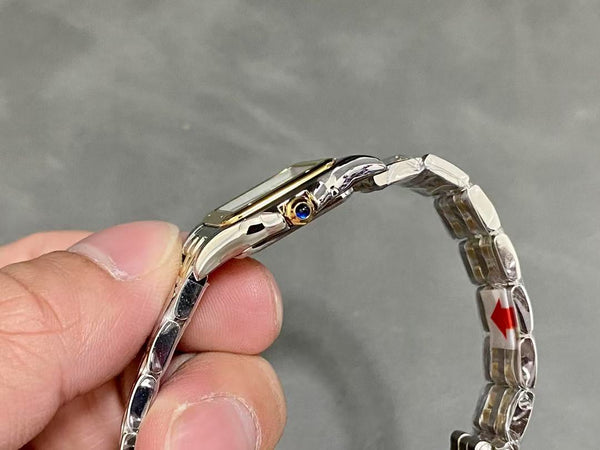 PANTHERE DE CARTIE 22MM QUARTZ GOLD STEEL WHITE DIAL BEST VERSION