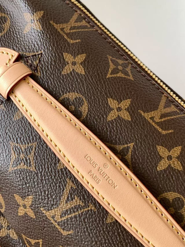 Louis Vuitton Monogram Bumbag Brown Beige Leather Canvas