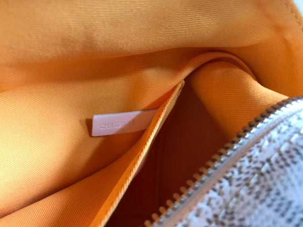 BORSA DA NAUTICA BOWLING 25 IN TELA GOYARDINE BIANCA E PELLE DI VITELLO