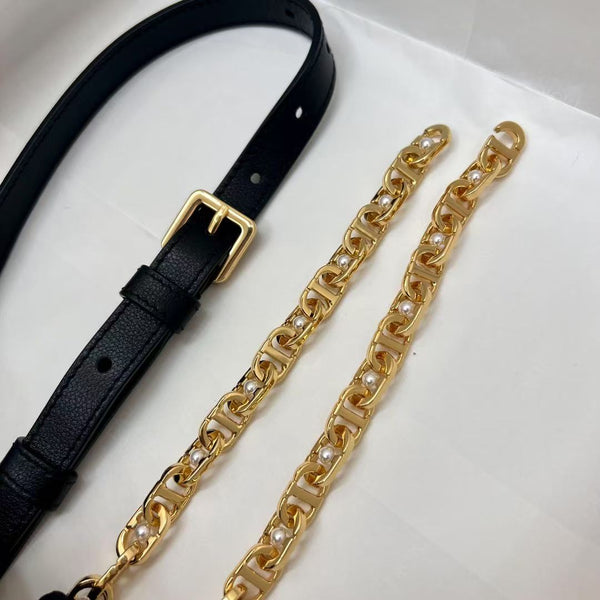 Small Dior Jolie Top Handle Bag 22cm Black Cannage Calfskin