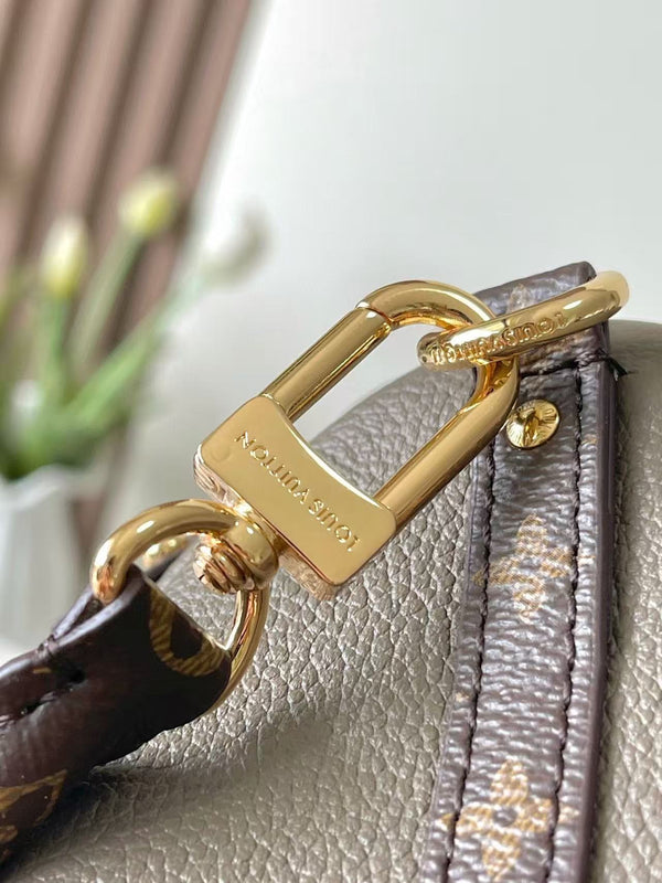 LV Express Bag 26cm Soft Gray Mix Brown Calfskin