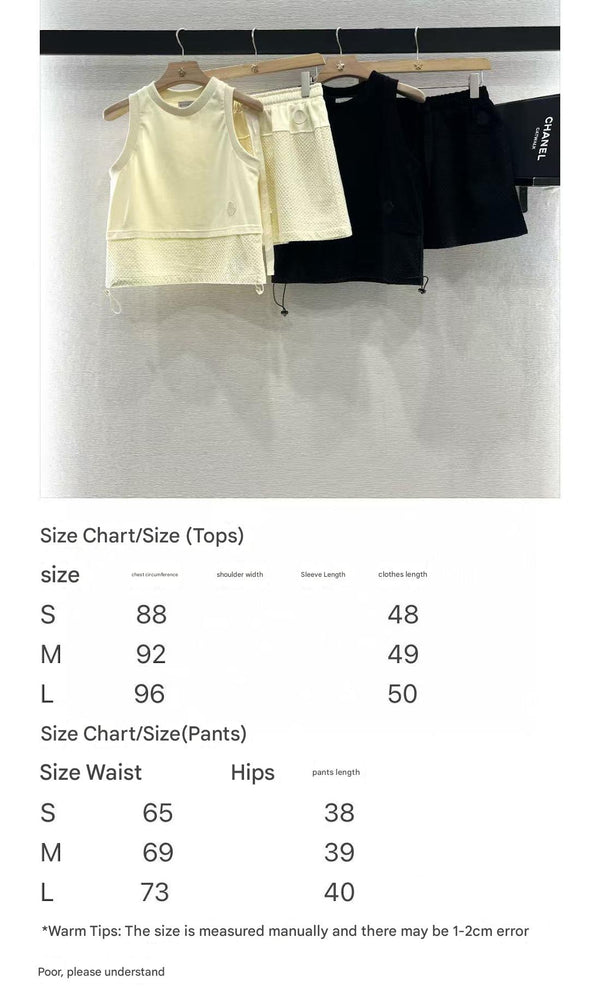 Moncle 25 Mest Vest High Waist Skirt Set Black Cotton 248974