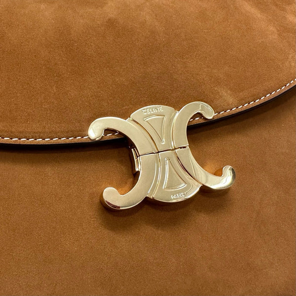 Nino Teen Medium 25 Bag In Camel Brown Suede Calfskin