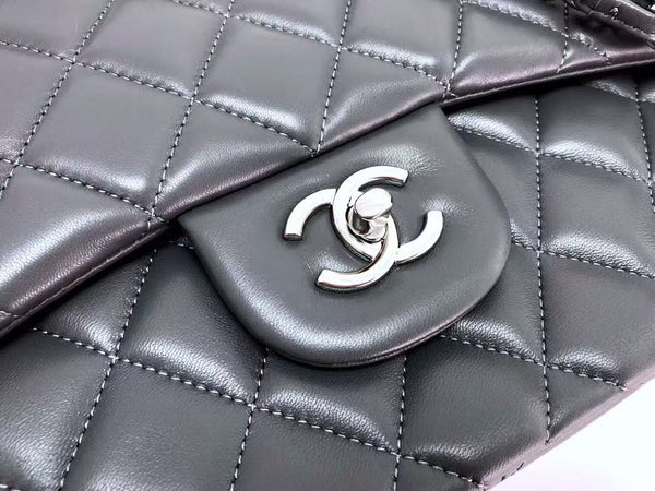 Chanel Flap Bag 30cm Tinware Ash Lambskin