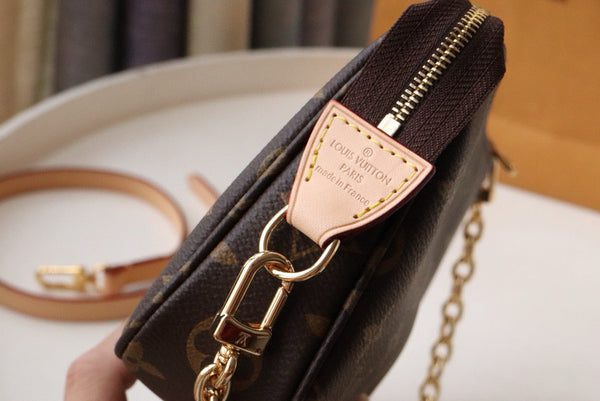 LV Pochette Accessoires Handbag 24cm in Dark Brown Monogram Canvas
