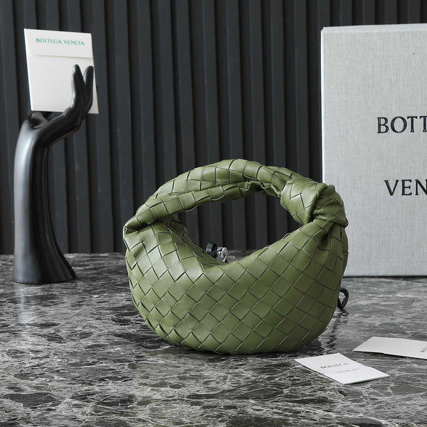 BV MINI JODIE 28CM MATCHA GREEN LAMBSKIN LEATHER