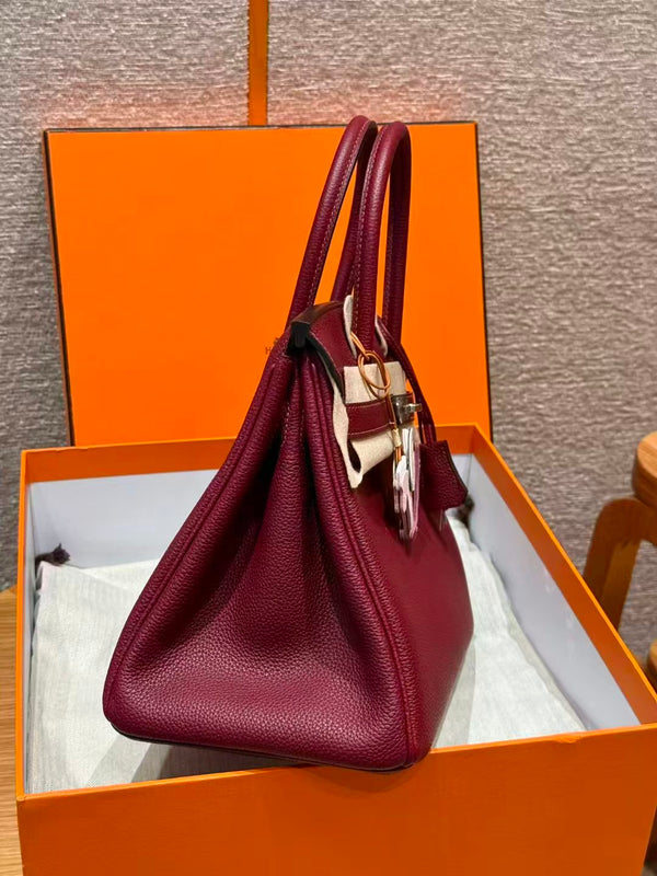 HM BIRKIN 25CM BURGUNDY TOGO LEATHER SILVER HARDWARE