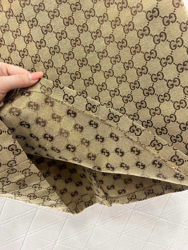 GG Mid-Length Skirt Canvas Brown Polyester Fiber