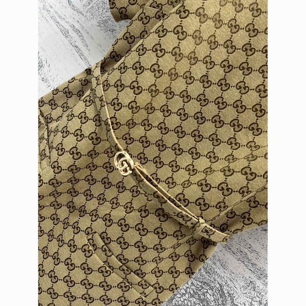 GG Canvas Dress Brown Polyester Fiber