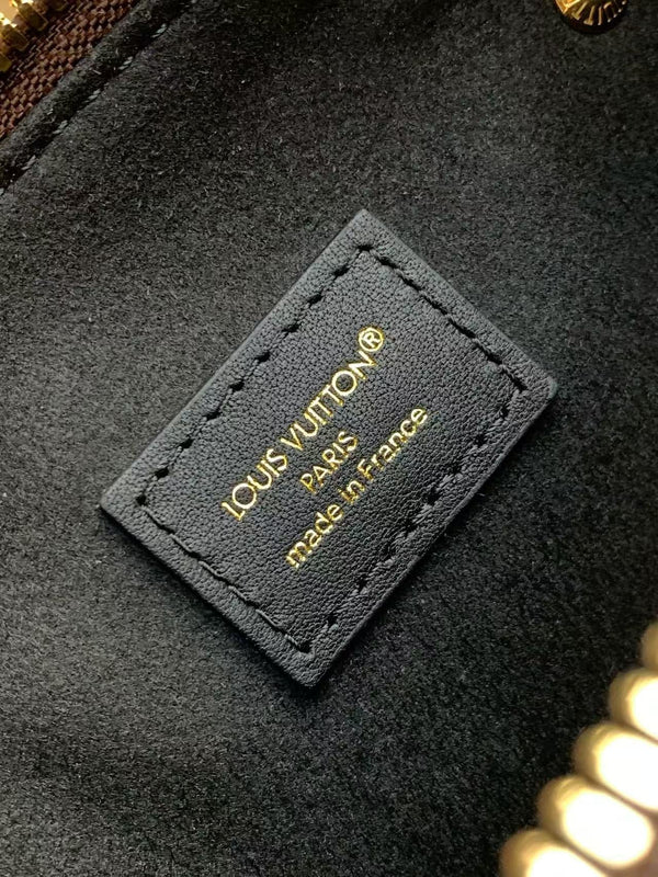 LV Speedy Trunk Bag 27cm Black Brown Cowhide Canvas