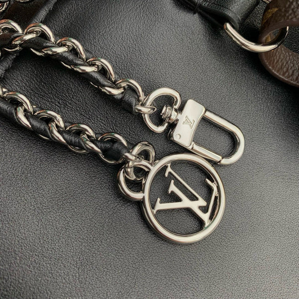 LV Atlantis MM Medium 30cm Bag Noir Monogram Canvas Calfskin