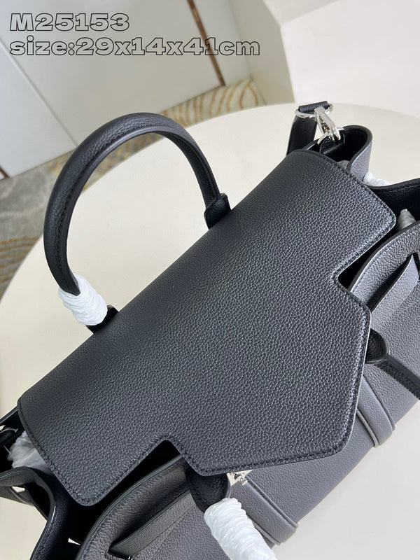 LV Georges Tote MM 41cm Black Cowhide