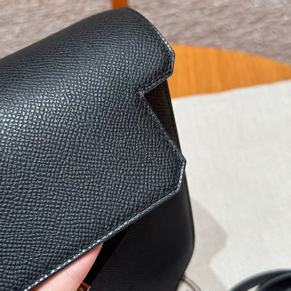 Hm Kelly Depeches Pouch 25 Pouch Black Cowhide Sliver Hardware