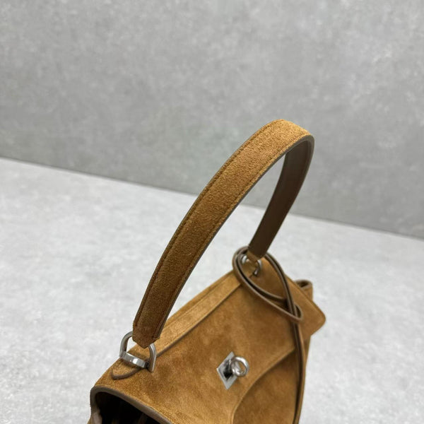RODEO SMALL BAG 29 IN BROWN SUEDE SILVER HARDWARE