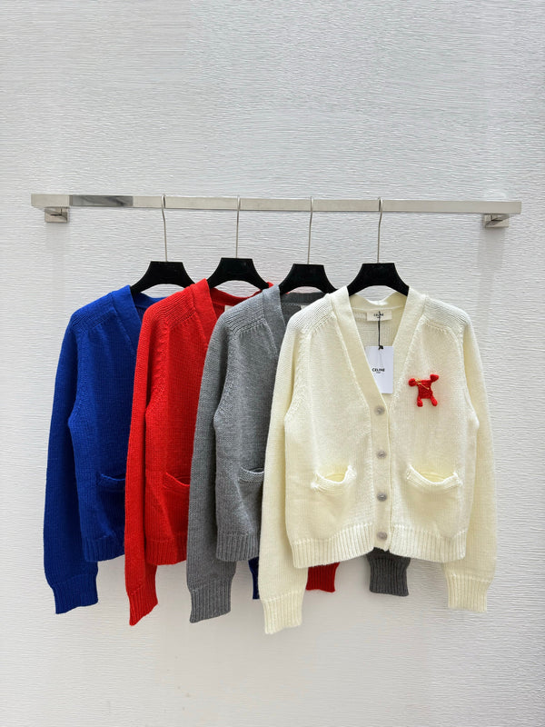 CE V-line Neck Wool Cardigan