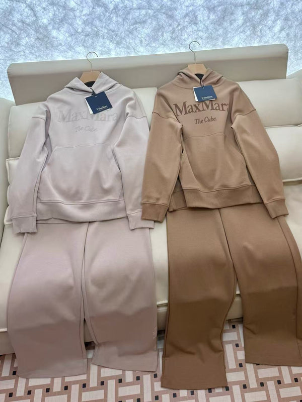 Maxmara Felpa Hoodie Sweatshirt and Pants Set Cotton