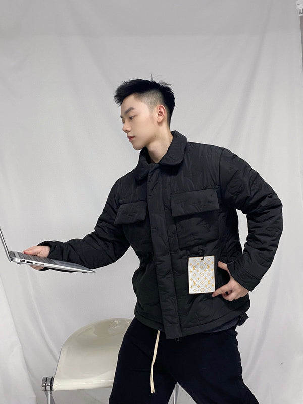 LV 25FW Monogram Padded Light Blouson Black Polyamide