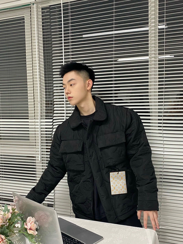 LV 25FW Monogram Padded Light Blouson Black Polyamide
