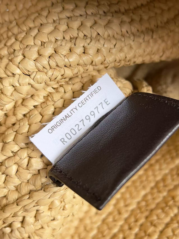 Bottega Veneta Sardine Chain Beige Gold Raffia-effect Bag