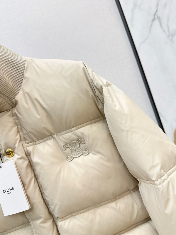 CE 25Ss Stand Collar Puffer Nylon Down Jacket