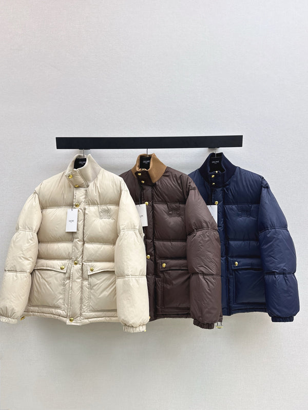 CE 25Ss Stand Collar Puffer Nylon Down Jacket
