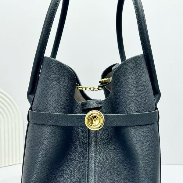 Loro Piana Ghiera Tote 40cm Bag Black Calfskin