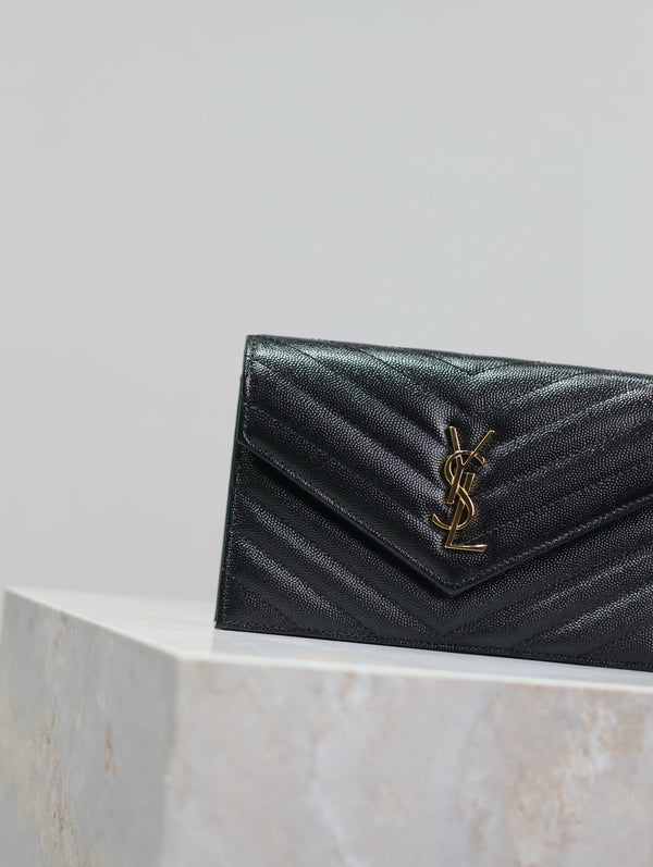 YSL WOC Small Envelope Bag 19cm Black Caviar GHW