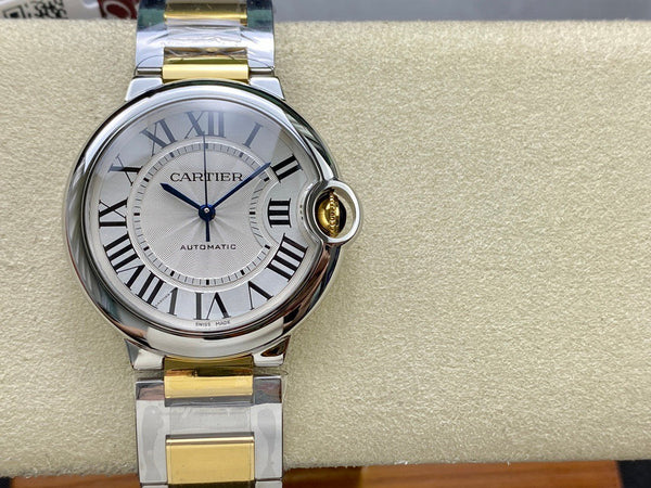 Cartier Balloon 36mm Silver Gold Stainless Steel