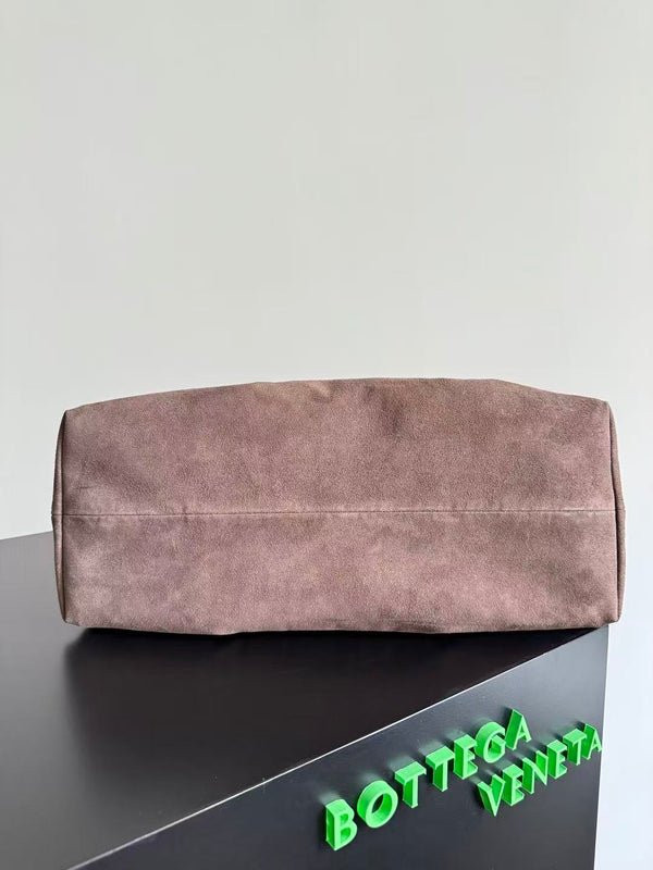 BV Reversible Tote Bag 43cm Intreccio Pistachio Green Chocolate Calfskin Suede