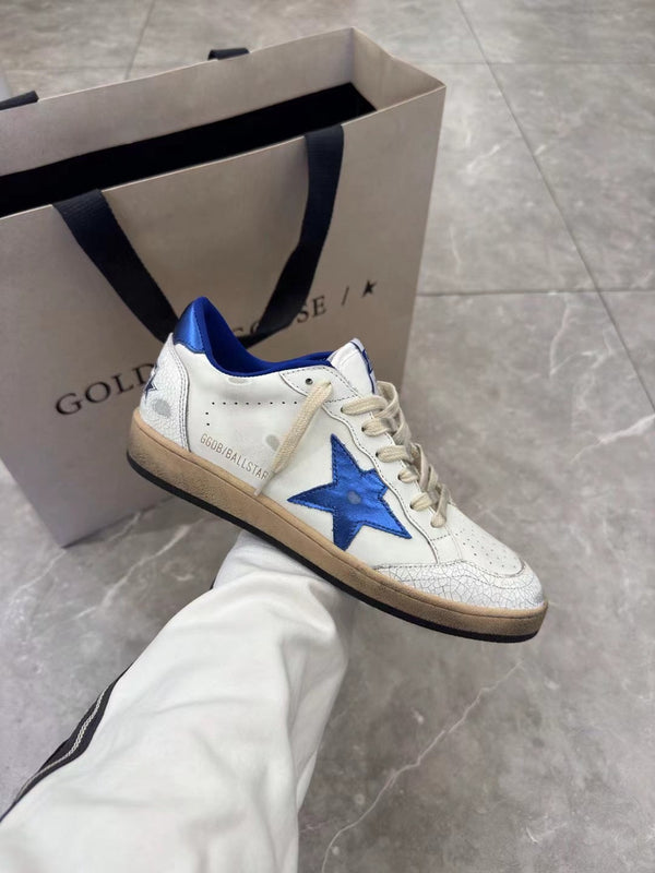 Golden Goose 25 Star Sneakers White Blue Sheepskin