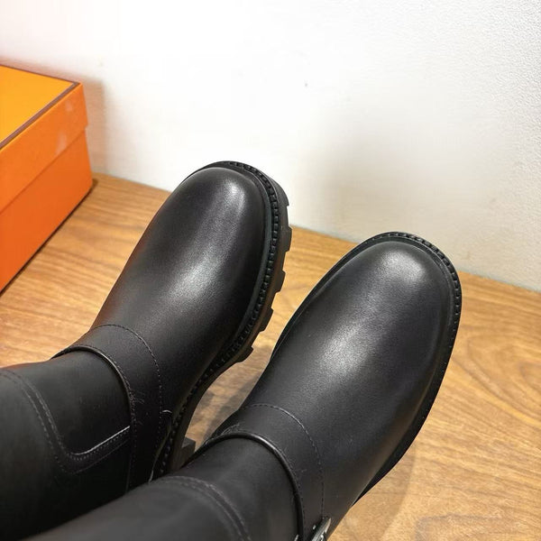 HM Jamie High Boots Black Calfskin