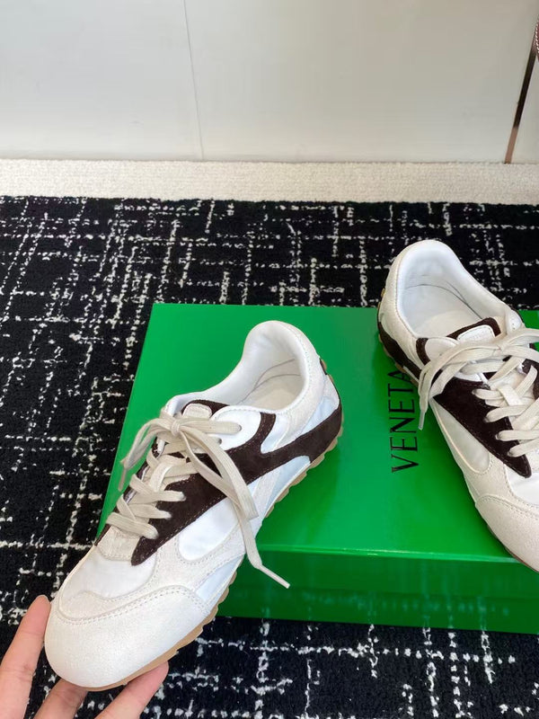 BV Orbit Flash Sneakers White Black Suede