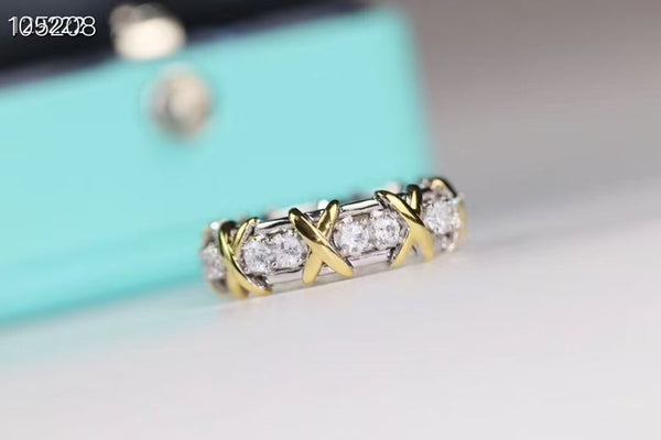 SIXTEEN STONE SILVER GOLD RING