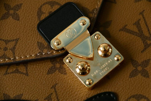 LV Mark Folder Monogram Reverse Brown Playful Duck Design Coated Canvas Calfskin