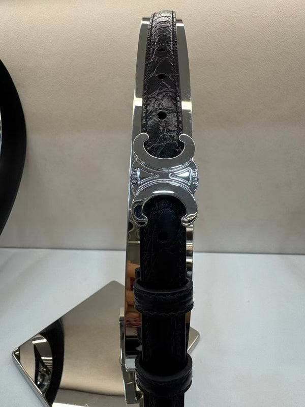 CEL Silver Buckle Belt 18mm Calfskin 176671