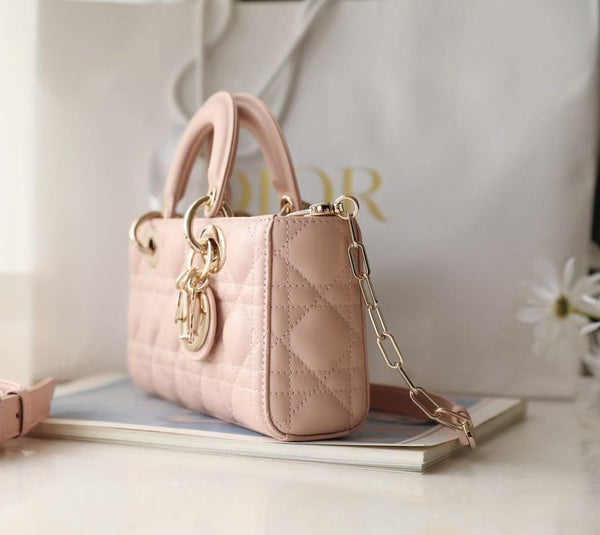 Sac Dior 2025 Lady D-Joy 22 cm Agneau Rose Poudré