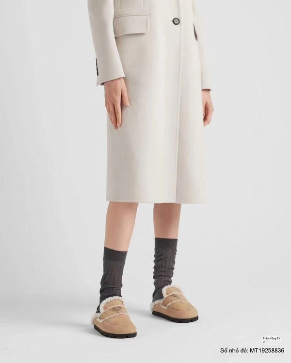 Pra Slippers Daim et Peau lainée Desert Beige 478568