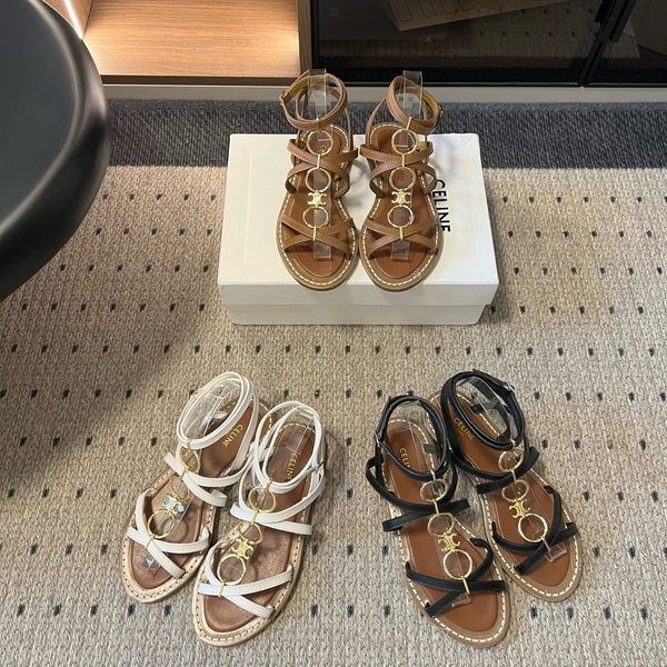 CL 26ss Lympia Strappy Sandals Calfskin Leather