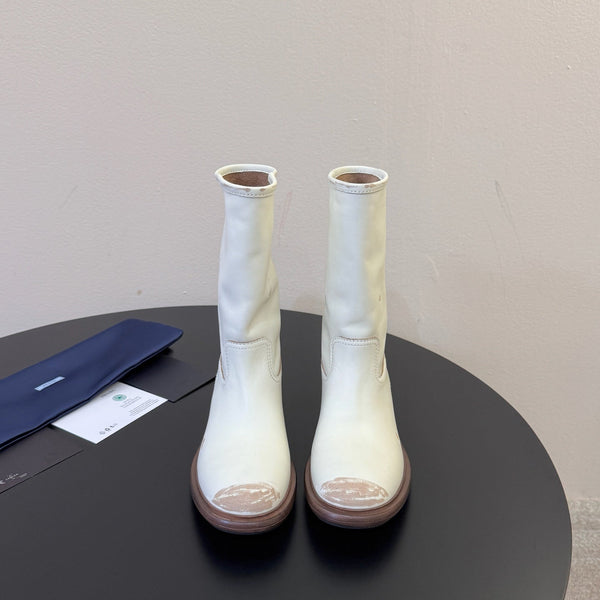 Prad S26 Deconstructed Ankle Boots Plain Smooth Leather 151276