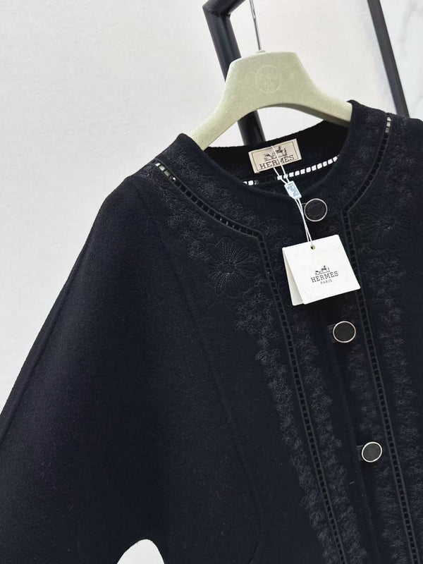 HM Couture Embroidered Cashmere Long Coat