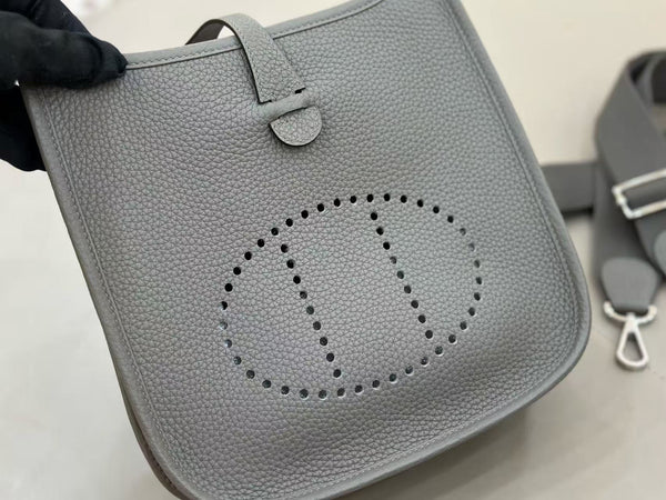 HM Evelyne 23cm Grey Togo Silver Hardware