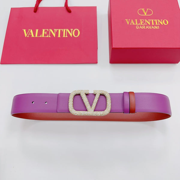 VLOGO SIGNATURE REVERSIBLE BELT 40MM PURPLE CALFSKIN