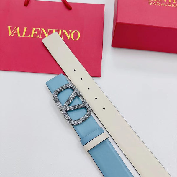 VLOGO SIGNATURE REVERSIBLE BELT 40MM BLUE CALFSKIN