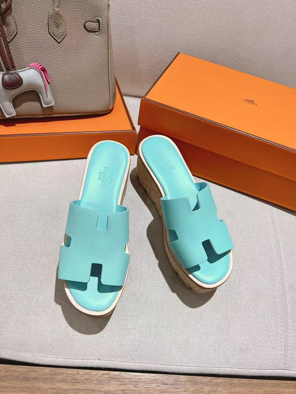 EZE 65 SANDALE CUIR DE VEAU BLEU MENTHE